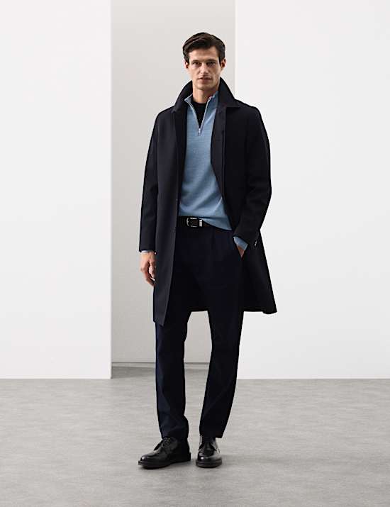 Pure Extra Fine Merino Wool Half Zip Jumper