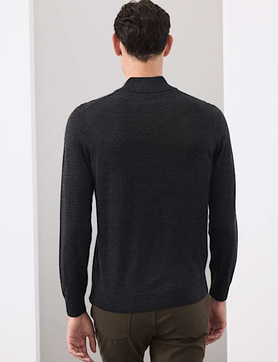 Pure Extra Fine Merino Wool Half Zip Jumper
