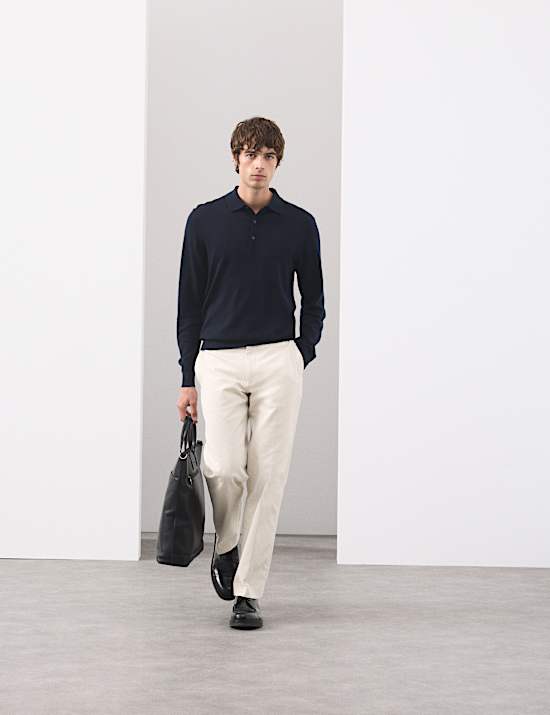 Pure Extra Fine Merino Wool Polo Shirt