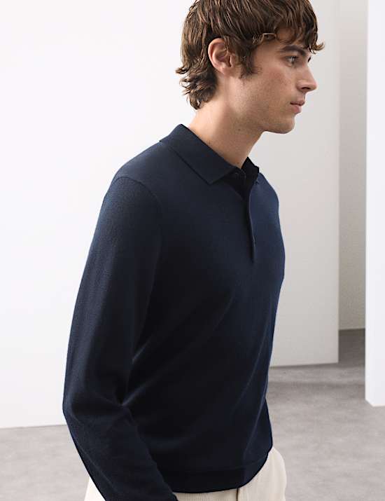 Pure Extra Fine Merino Wool Polo Shirt