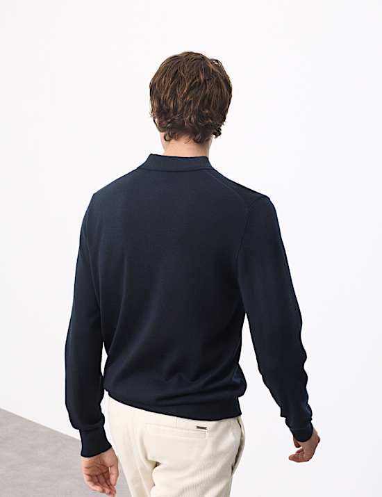 Pure Extra Fine Merino Wool Polo Shirt