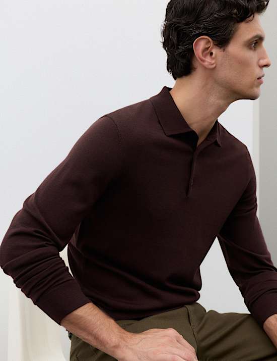 Pure Extra Fine Merino Wool Polo Shirt