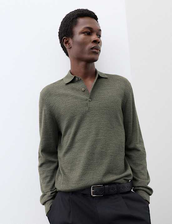 Pure Extra Fine Merino Wool Polo Shirt