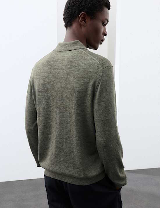 Pure Extra Fine Merino Wool Polo Shirt
