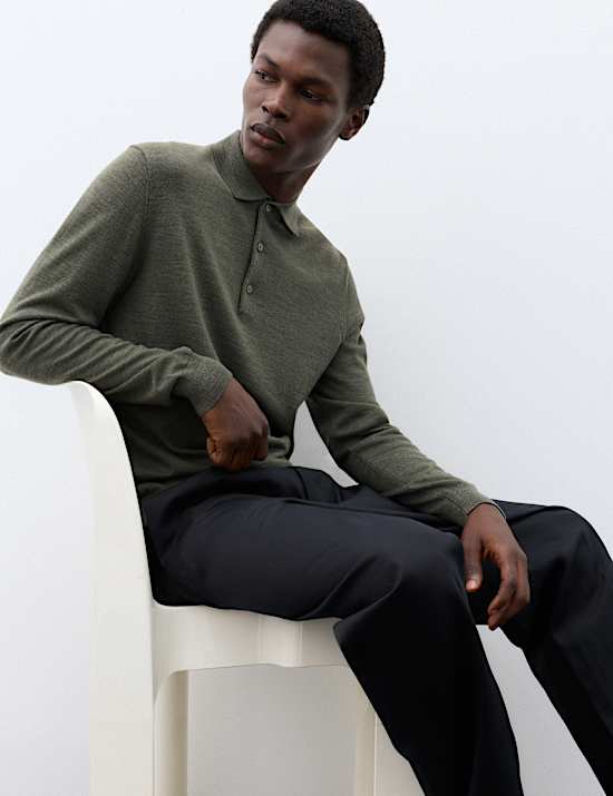 Pure Extra Fine Merino Wool Polo Shirt