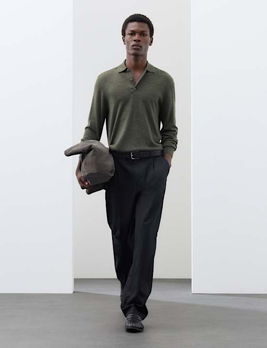 Pure Extra Fine Merino Wool Polo Shirt