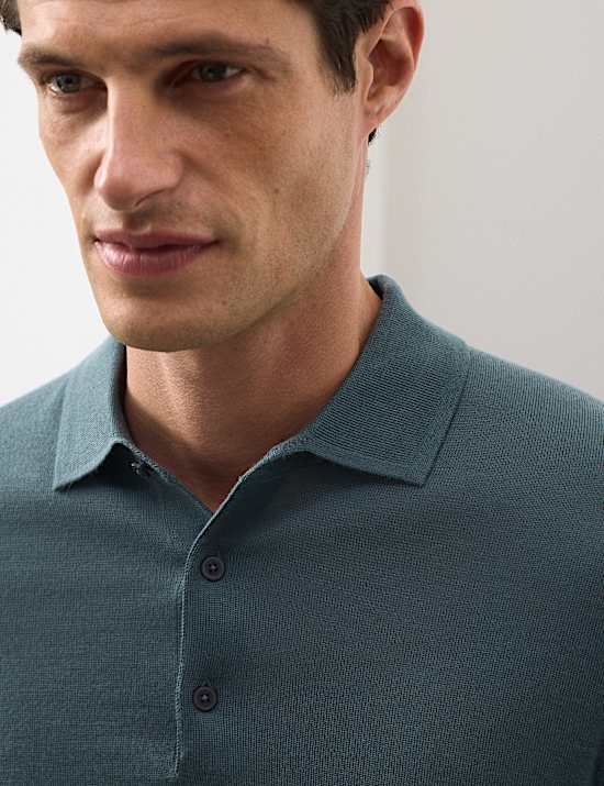Pure Extra Fine Merino Wool Polo Shirt