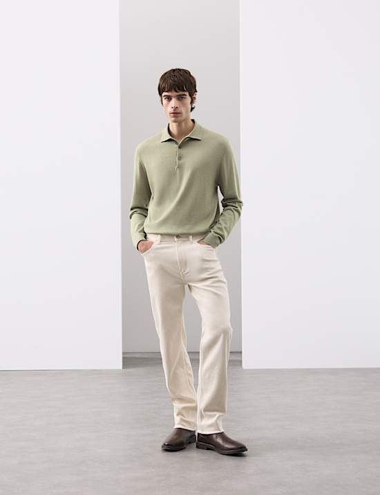 Poloshirt van extra fijne, zuivere merinowol