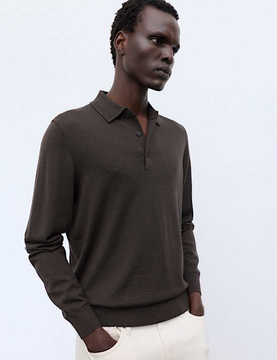 Pure Extra Fine Merino Wool Polo Shirt