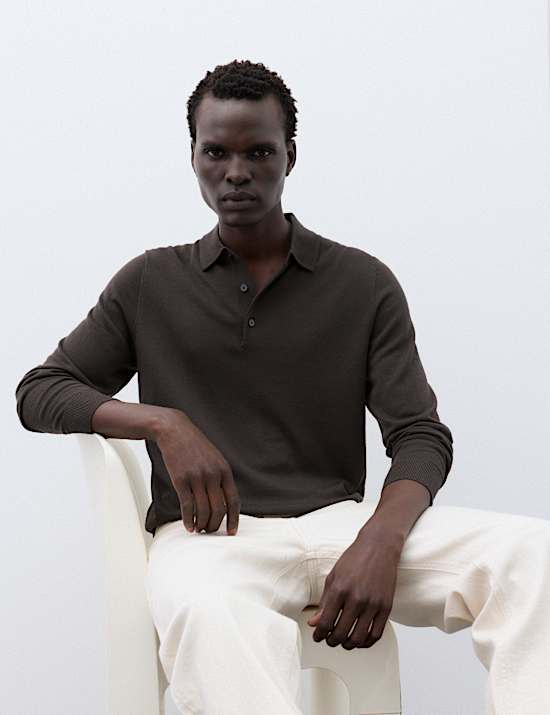Pure Extra Fine Merino Wool Polo Shirt