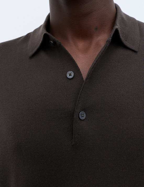 Pure Extra Fine Merino Wool Polo Shirt