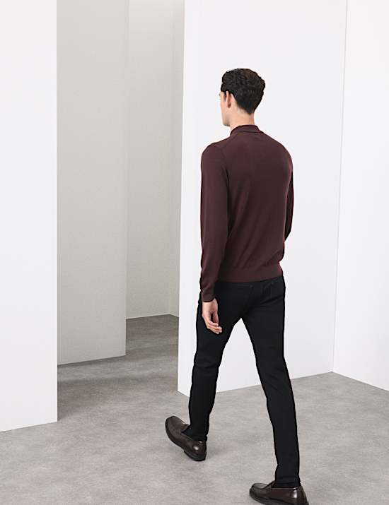 Poloshirt aus reiner, extrafeiner Merinowolle