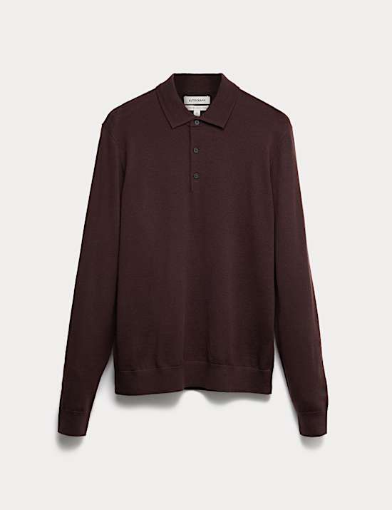 Poloshirt aus reiner, extrafeiner Merinowolle