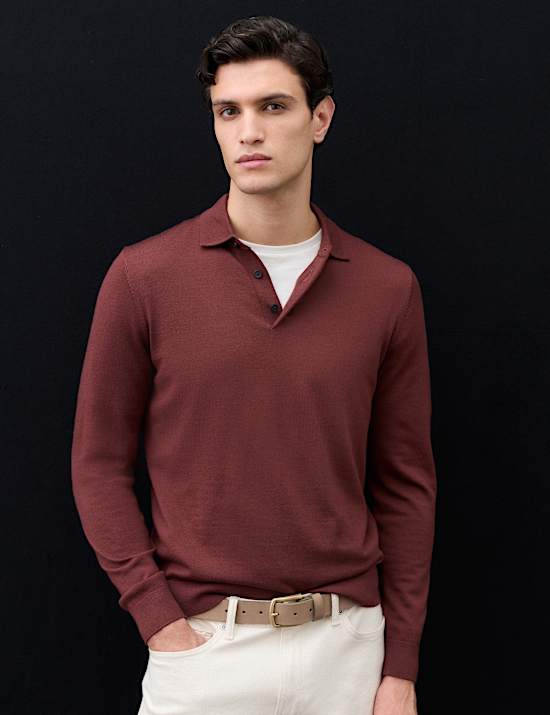 Pure Extra Fine Merino Wool Polo Shirt