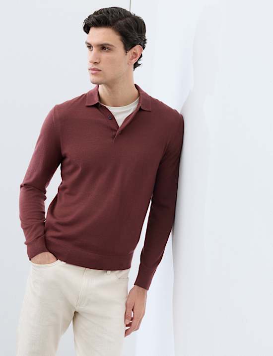 Pure Extra Fine Merino Wool Polo Shirt