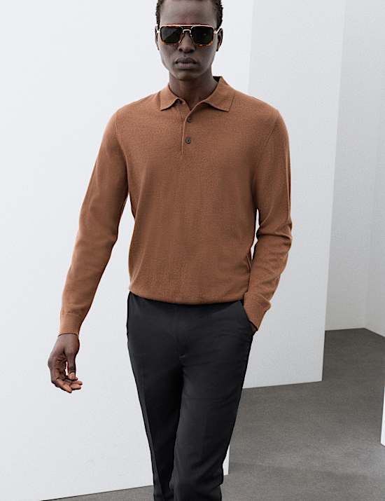 Polo 100 % laine de m&eacute;rinos extra-fine
