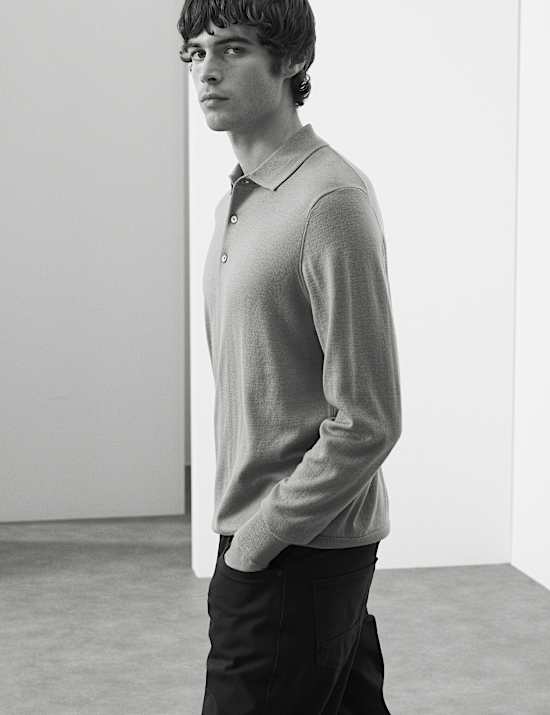 Pure Extra Fine Merino Wool Polo Shirt