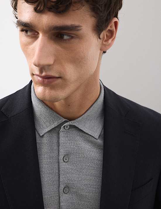 Pure Extra Fine Merino Wool Polo Shirt