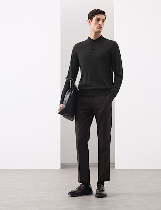 Poloshirt van extra fijne, zuivere merinowol