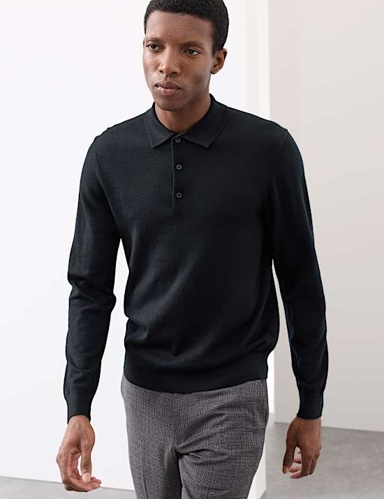 Pure Extra Fine Merino Wool Polo Shirt