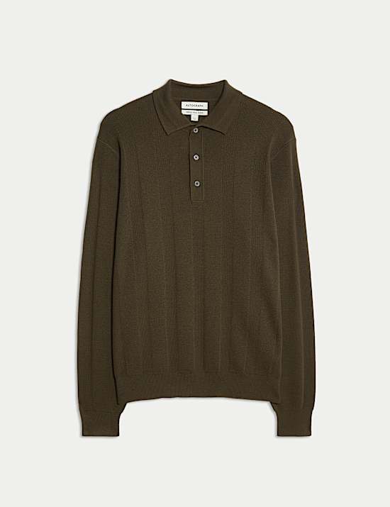 Extra Fine Merino Wool Blend Knitted Polo