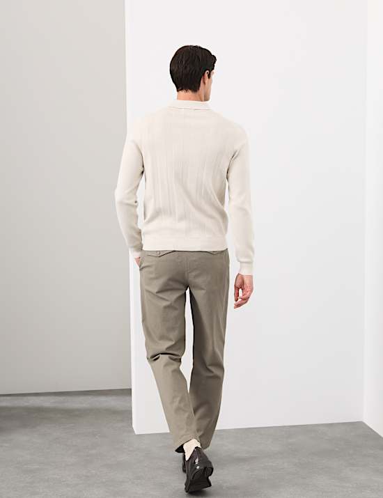 Extrafein gestricktes Poloshirt aus Merinomischung