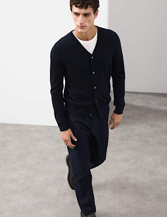 Pure Extra Fine Merino Wool Cardigan