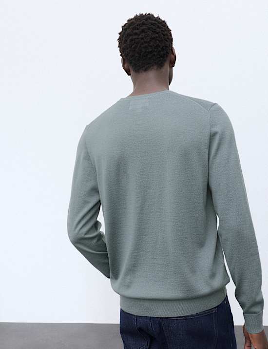 Pure Extra Fine Merino Wool Henley Jumper