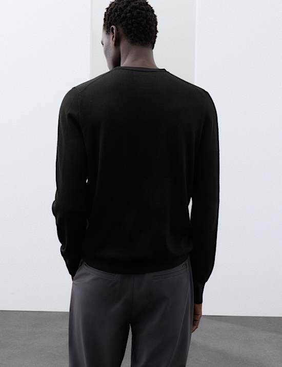 Pure Extra Fine Merino Wool Henley Jumper