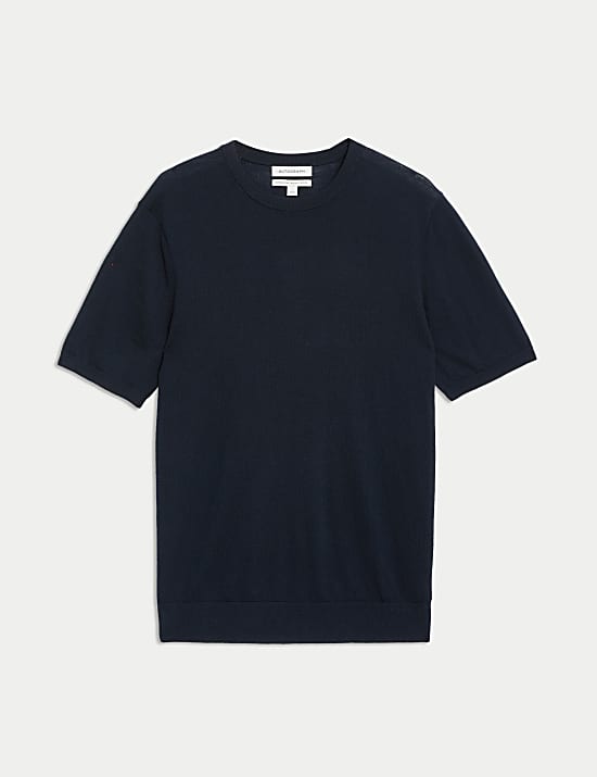 Pure Extra Fine Merino Wool Knitted T-Shirt