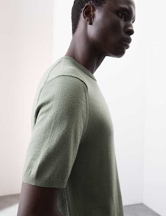 Pure Extra Fine Merino Wool Knitted T-Shirt