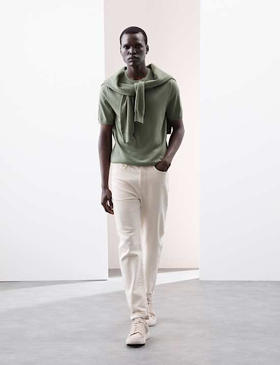 Pure Extra Fine Merino Wool Knitted T-Shirt