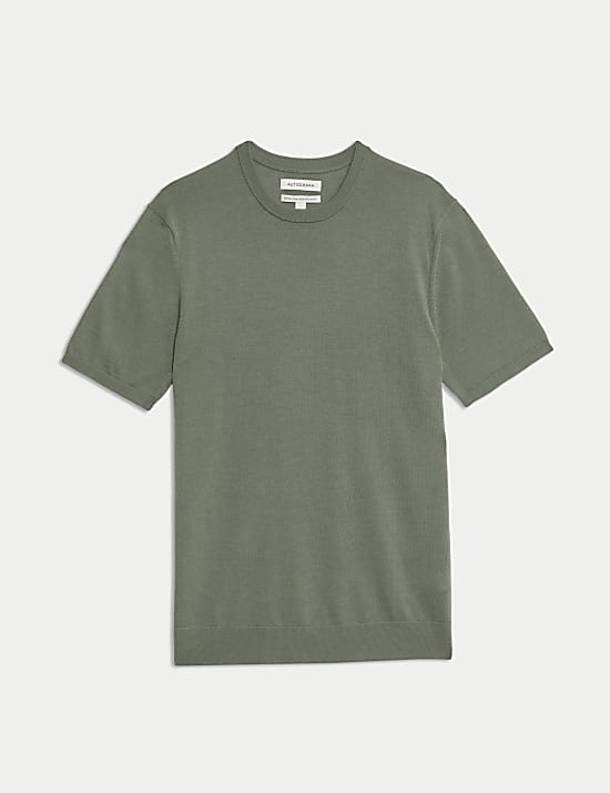 Pure Extra Fine Merino Wool Knitted T-Shirt