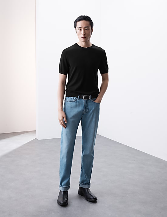 Pure Extra Fine Merino Wool Knitted T-Shirt