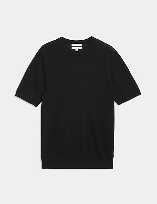 Pure Extra Fine Merino Wool Knitted T-Shirt