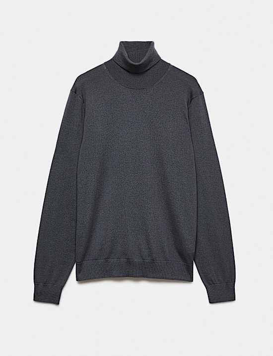 Pure Extra Fine Merino Wool Roll Neck Jumper