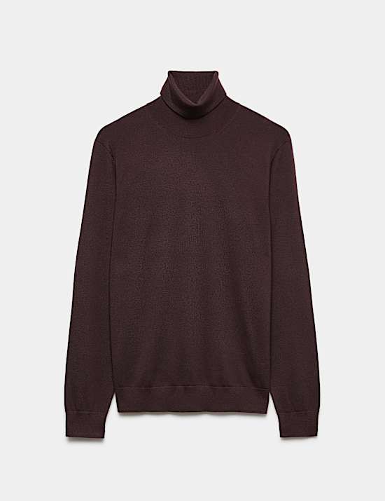 Pure Extra Fine Merino Wool Roll Neck Jumper