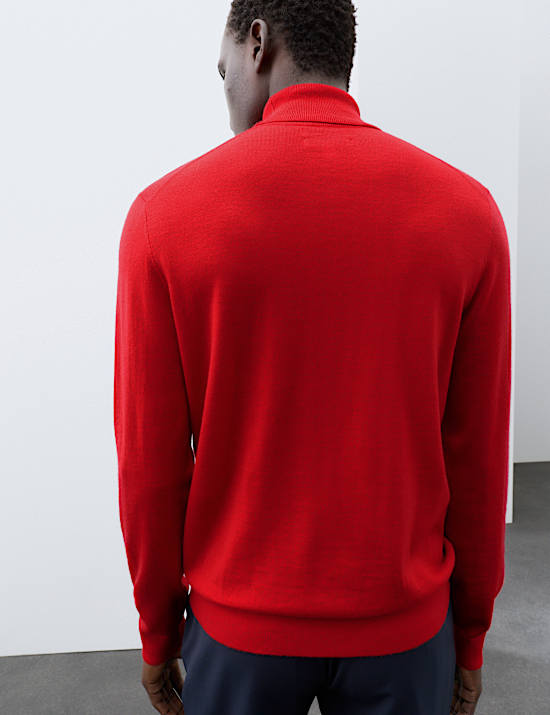 Pure Extra Fine Merino Wool Roll Neck Jumper