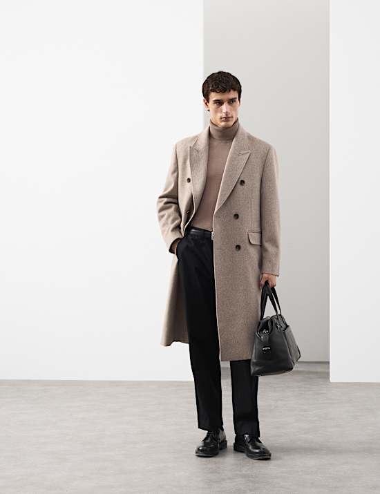 Πουλόβερ με γυριστό λαιμό από extra fine μαλλί Merino