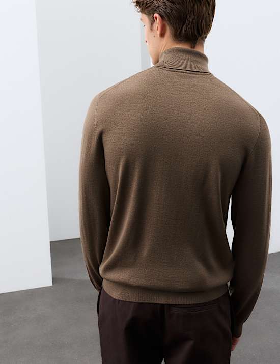 Pure Extra Fine Merino Wool Roll Neck Jumper