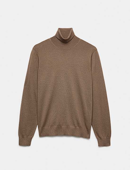 Pure Extra Fine Merino Wool Roll Neck Jumper