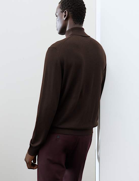 Pure Extra Fine Merino Wool Roll Neck Jumper