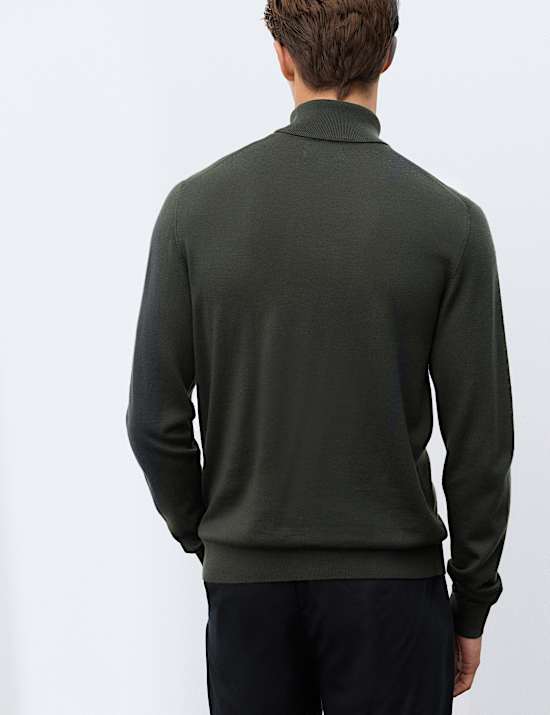 Pure Extra Fine Merino Wool Roll Neck Jumper