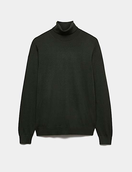 Pure Extra Fine Merino Wool Roll Neck Jumper