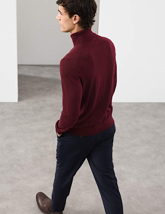 Pure Extra Fine Merino Wool Roll Neck Jumper