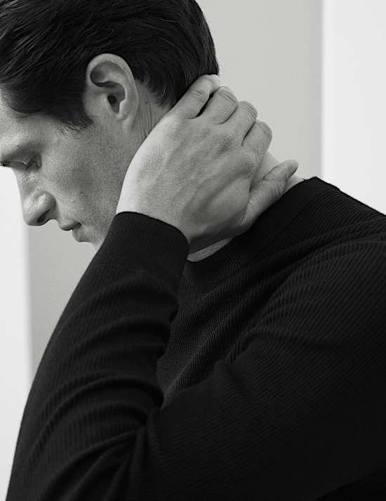 Merino Wool Blend Ribbed Performance Jumper