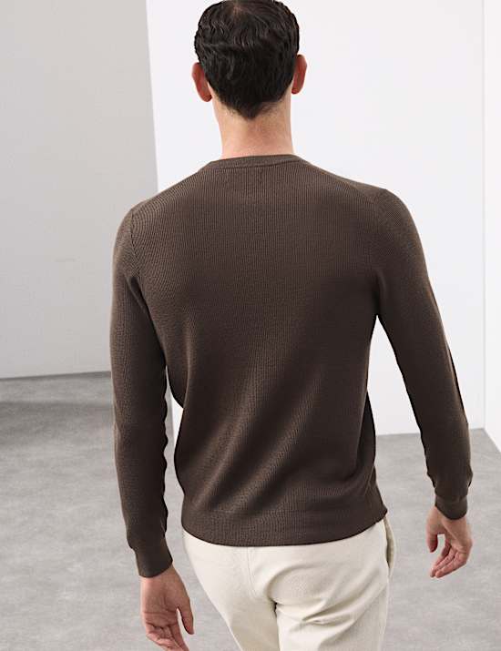 Pull Performance en laine mérinos mélangée côtelée