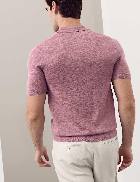 Polo en maille pure laine m&eacute;rinos extra-fine