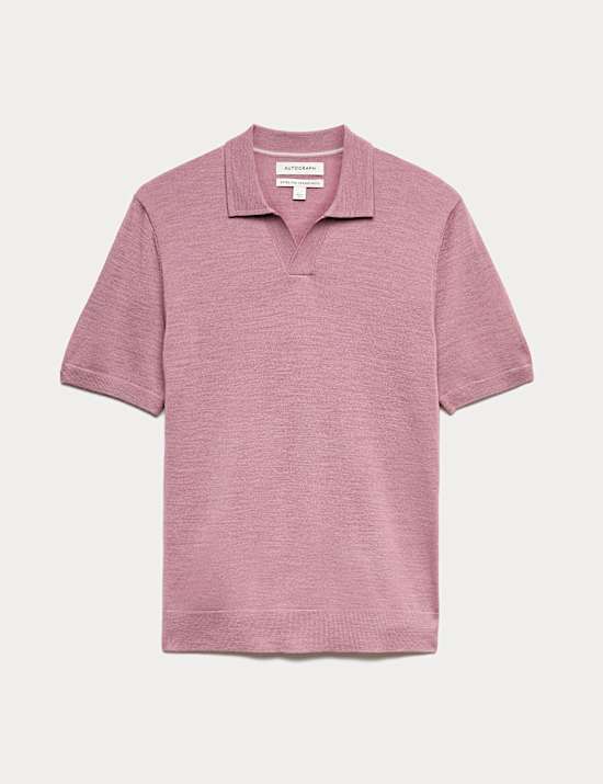 Polo en maille pure laine m&eacute;rinos extra-fine