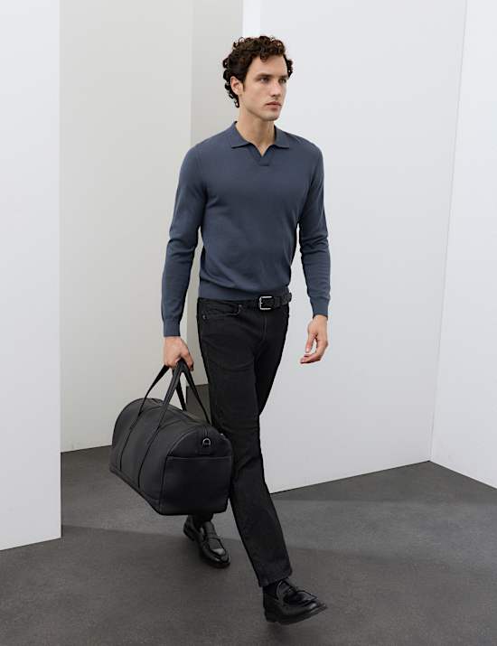 Pure Extra Fine Merino Wool Knitted Polo Shirt
